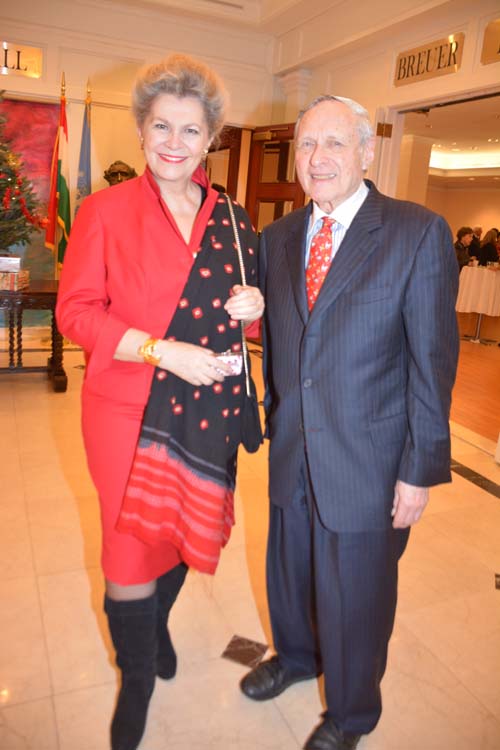 katalin Bogyay FRSA,FWAAS Ambassador Extraordinary and Plenipotentiary Permanent Representative of Hungary to The United Nations and Donald Billings. Photo by: Rose Billings/Blacktiemagazine.com