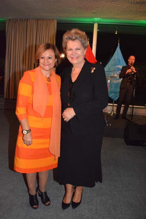 Cristina Gallach, United Nations Under-Secretary General for Communications and Public Information and H.E. Ambassador Katalin Annamaria Bogyay Permanent Representative of Hungary. Photo by: Rose Billings/Blacktiemagazine.com