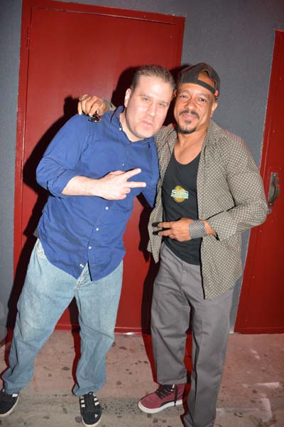 Noel Ashman greeting Freedom Williams at his new Hot Spot The Leonora. Photo by: Rose Billings/Blacktiemagazine.com