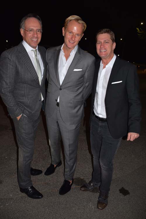 Andrew Saffir and Daniel Benedict with Rob Thomas( Match Box 20) at opening night Tribeca Film Festival at Tavern On The Green. Photo by: Rose Billings/Blacktiemagazine.com