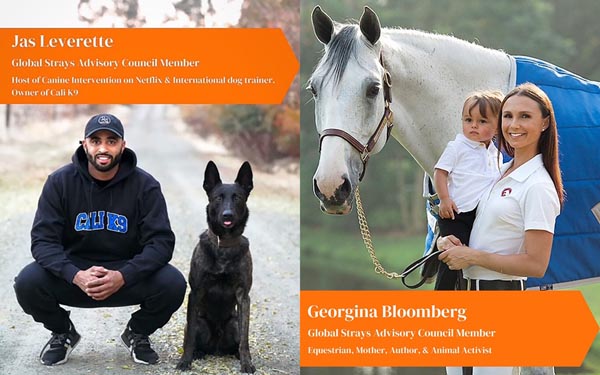 Jas Leverette and Georgina Bloomberg (photo credit Global Strays)