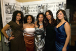 Actresses Tina Huang and Rosario Dawson with members of the Girls Club at