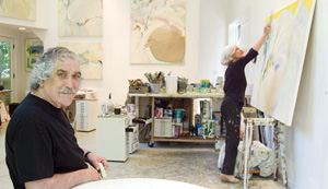 Alberto Herszage with Barbara Groot in her studio