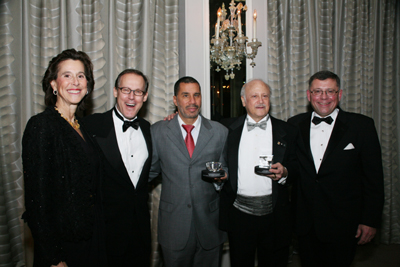 At the 2008 gala Black & White Ball to raise funds for The Glaucoma Foundation:   From left to right: Dr. Catherine Hart; TGF Chairman Gregory Harmon;  New York Governor  David Paterson, recipient of Kitty Carlisle Hart Award for Lifetime Achievement; Robert Ritch, MD; TGF President Scott Christensen 