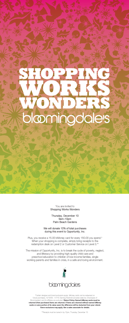Shopping Works Wonders, Bloomingdales