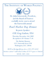 The Institute for World Politics, Pearl Harbor Day Dinner