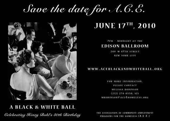Henry Buhl's Black & White Ball for A.C.E.