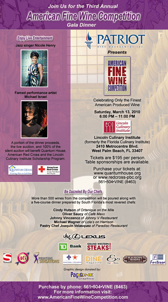 The Third Annual American Fine Wine Competition Gala Dinner