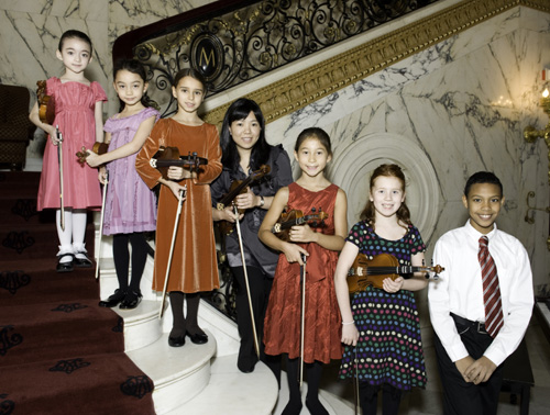  Min Sun Kim, chair of the string department. and  the Third Street Students.