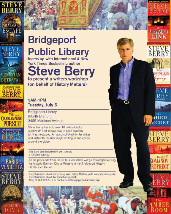 Steve Berry, Bridgeport Public Library, History Matters