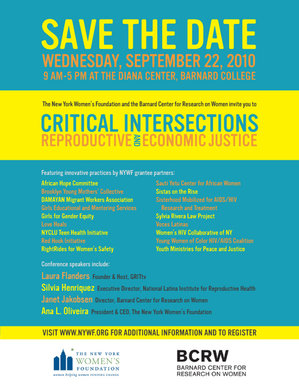 Critical Intersections, The New York Women's Foundation, Barnard Center for Rsearch on Women