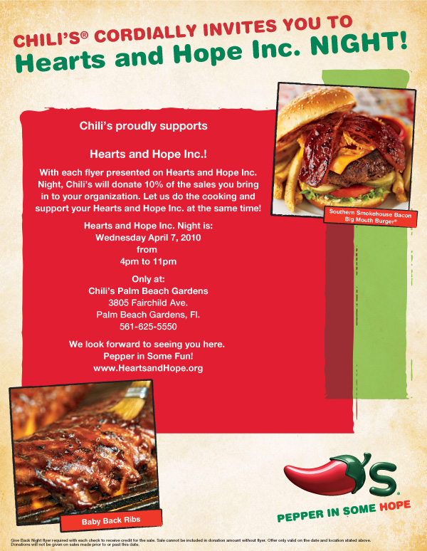 Chilis Hearts and Hope Inc, Night