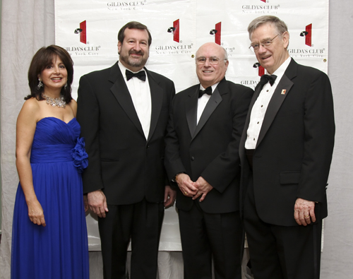 GCNYC 15th Annual Benefit Gala held at The Pierre Hotel in NYC. L-R Lily Safani, CEO; with Honorees Dr. David A. Scheinberg, Sloan-Kerrering Institute; Mr. Richard T. Clark, Merck & Co., Inc.; and Robert J. Easton, GCNYC Chairman of the Board. Photo by Courtney Davidson