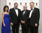 GCNYC 15th Annual Benefit Gala held at The Pierre Hotel in NYC. L-R Lily Safani, CEO; with Honorees Dr. David A. Scheinberg, Sloan-Kerrering Institute; Mr. Richard T. Clark, Merck & Co., Inc.; and Robert J. Easton, GCNYC Chairman of the Board. Photo by Courtney Davidson