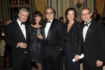 New York Society, The 2009 gala Black & White Ball to raise funds for The Glaucoma Foundation: From left to right: Honoree John Patrick Shanley, award-winning playwright (Doubt) and screenwriter (Moonstruck), who received the Kitty Carlisle Hart Award for Lifetime Achievement; Rebecca Reid; Chris Hart and Dr. Catherine Hart, who presented the award in memory of their mother; TGF Chairman Gregory Harmon.