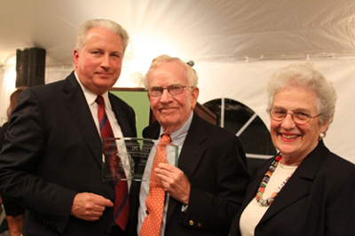 (2009 event) - Green-Wood president Richard J. Moylan with New York City preservationists Otis and Nancy Pearsall who were honored with the DeWitt Clinton Award for their life-long commitment to preserving of the unique architectural and cultural character of New York City