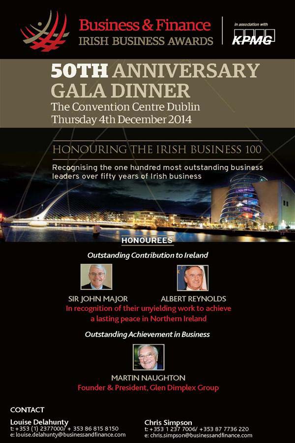 Irish Business Awards, 50th Anniversary Gala Dinner