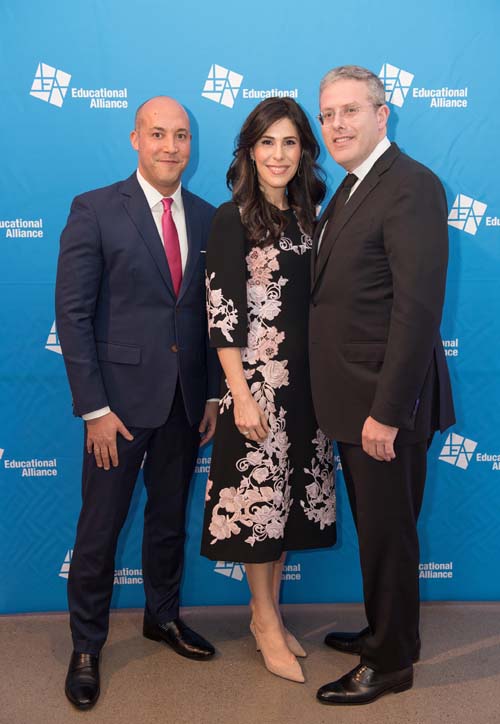 David Scharf, litigation partner at Morrison Cohen LLP and 2018 Educational Alliance We the People Ball honoree (right), with wife, Cheryl Scharf (center), and Alan van Capelle, CEO of Educational Alliance (left).Photo by:  Melanie Einzig