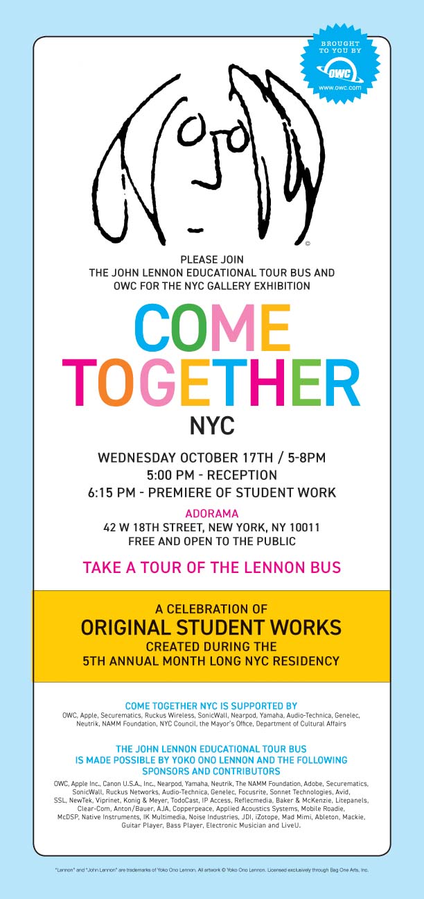 The John Lennon Educational Tour Bus & OWC / Come Together NYC