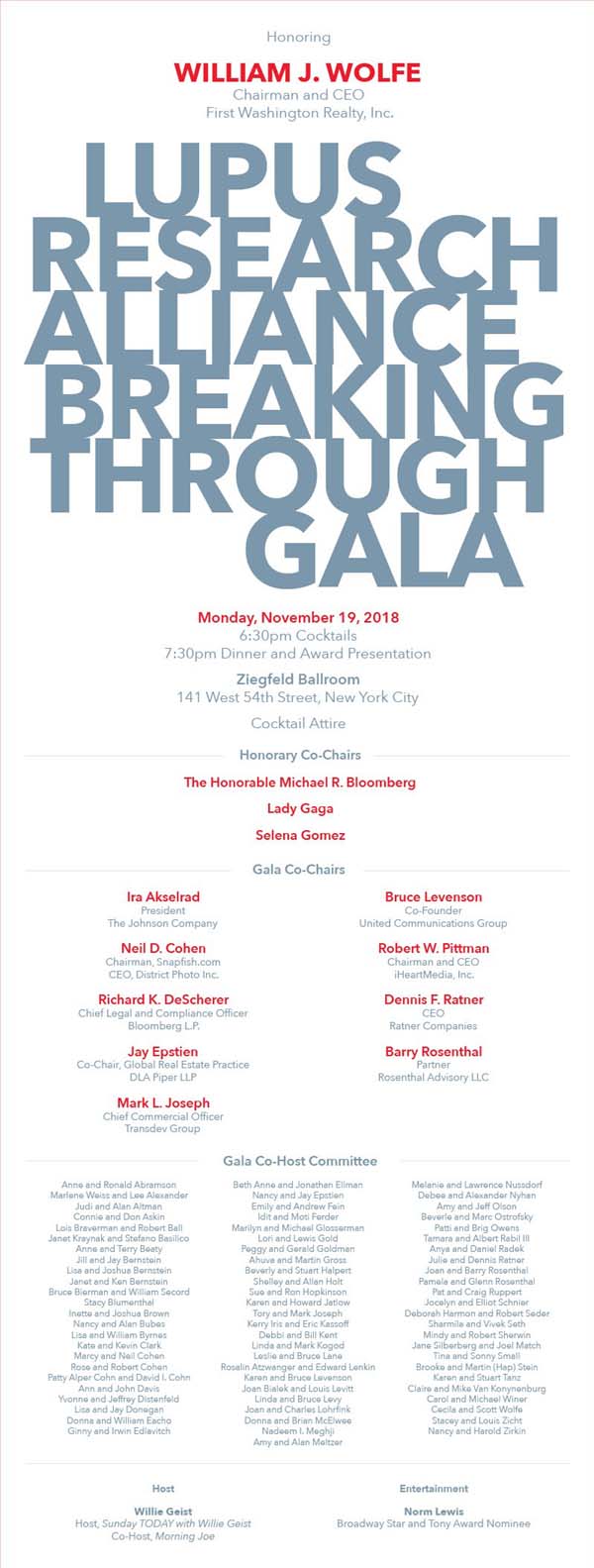 Lupus Research Alliance / Breaking Through Gala 2018