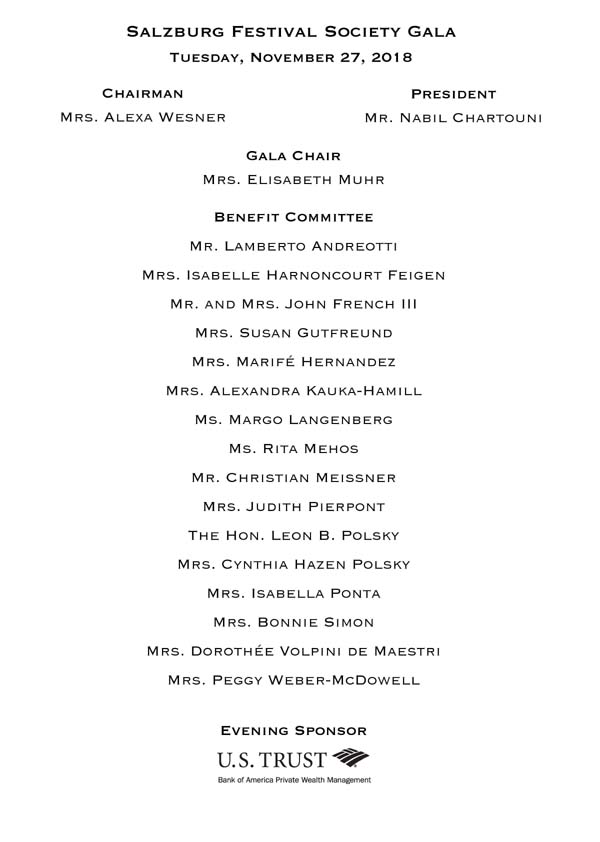 Salzburg Festival Society Gala