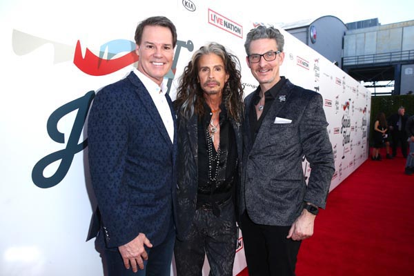 Steven Tyler with CEO of Youth Villages Patrick Lawler and Janies Fund 