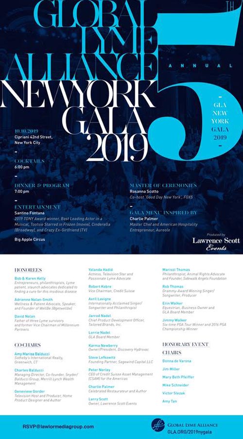 5th Annual Global Lyme Alliance NY Gala 2019