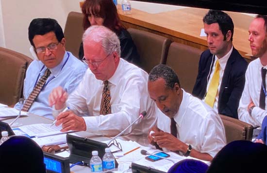 Nikhil Seth, co-facilitators Ambassadors Donoghue and Kamau,