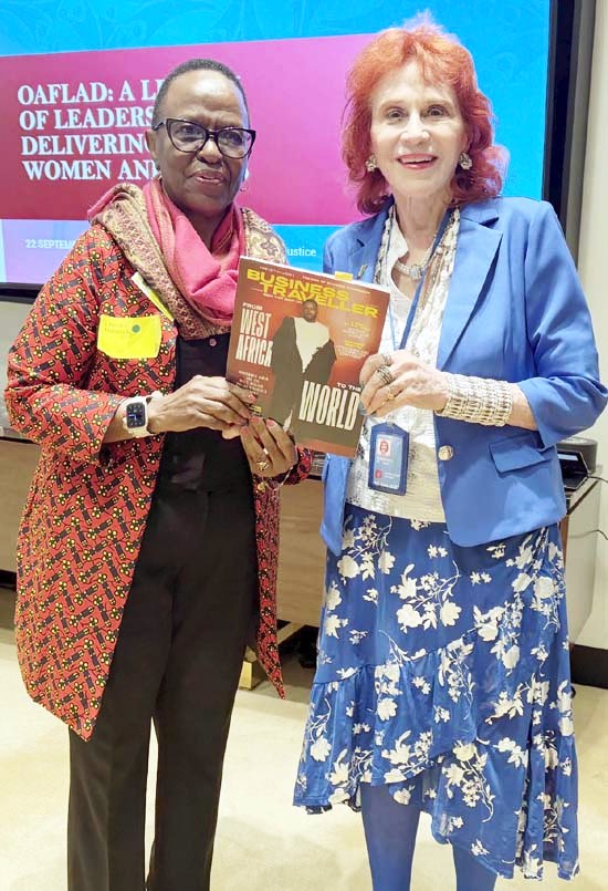 Dr. Judy giving Ambassador Liberta Mulamula 