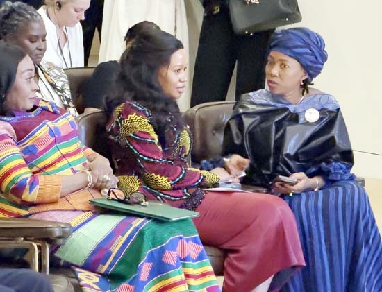 First Lady of Sierra Leone with the First Lady of Botswana and the First Lady of Ghana.