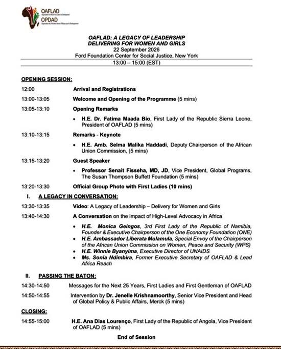 Program of the OAFLAD September meeting