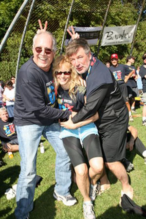 Chevy Chase, Lori Singer and Alec Baldwin at the 60th Annual 