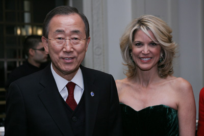 UN Secretary-General Ban Ki-moon and Paula Zahn