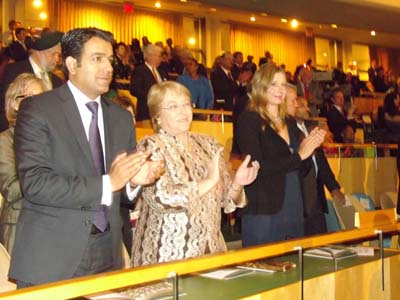 Ms. Michelle Bachelet, Executive Director of UN Women and Ms. Mira Sorvino, United Nations Goodwill AmbassadorMs. Mira Sorvino, United Nations Goodwill Ambassador