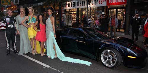 AR-1Supercar with Indy Race Driver Luca Forgeois, model Angelina Shiphilina, model Denise Dietrichs, Fashion