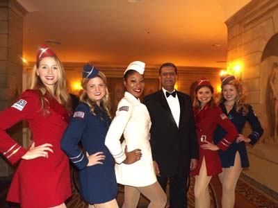 Amir Dossal with USO girls, Allison Rihn, Kate Jane Martin, Renee Veronica, Joanna Howard and Lydia Pusateri