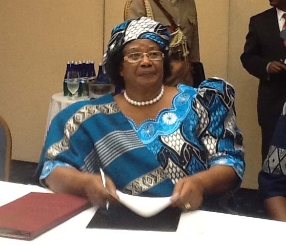  Her Excellency, Mrs. Joyce Banda, the president of Malawi