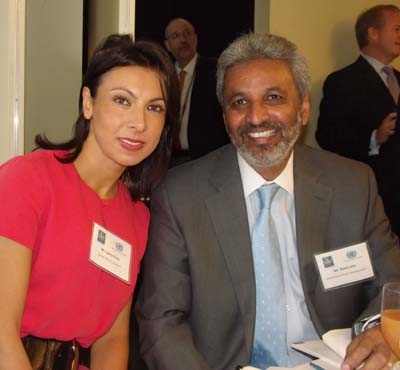 Laura Clufo and Bawa Jain, Secretary General, World Council of Religious Leaders of The Millenium World Peace Summit