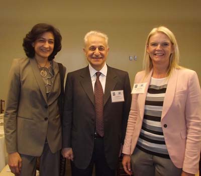 Najla Almidfa, Hamid Jafar and Imelda Dunlop, Executive Director, Pearl Initative