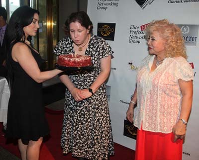 Rebecca Lewis with her birthday cake