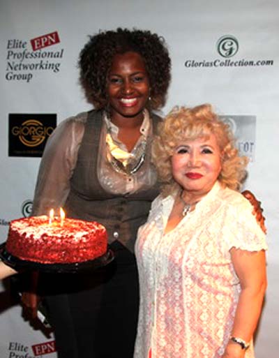 Rashidah Billups with her birthday cake