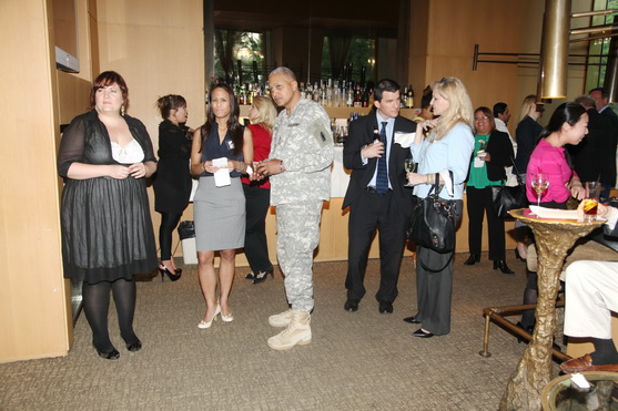Shanna Sharp, Beatrice Bugnosen, Sgt. Peter Lebeau, Michael Higgins, Cornelia Kauffman, Vivian Colon Sales Manager of HHH Hotels and other guests.