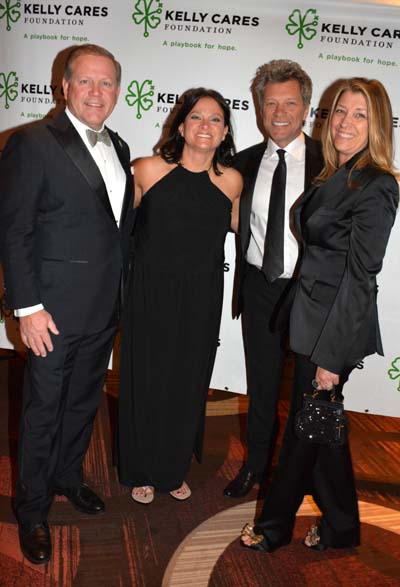 Brian Kelly, Head Football Coach, Notre Dame and wife Paqui Kelly,Jon Bon Jovi and his wife Dorothea Honorees, Spirit of Giving Award .  Photo by:  Rose Billings/Blacktiemagazine.com