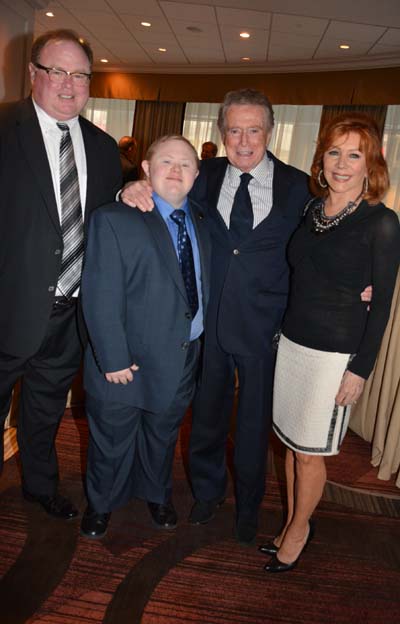 Thomas R. Smith and his son Tom with Regis Philbin and Joy Philbin.  Photo by:  Rose Billings/Blacktiemagazine.com