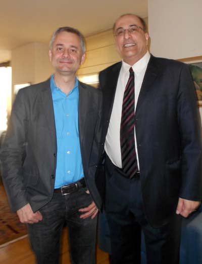 Ambassador Ido Aharoni and Professor Albert-László Barabási. Photo by: Joyce Brooks/Blacktiemagazine.com
