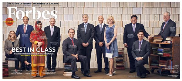 Malala Yousafzai, Stephen Schwarzman, Laurene Powell Jobs, Michael Milken, Paul Tudor Jones, George Kaiser, Barry Sternlicht, Elaine Wynn, J.B. Pritzker, Jim Breyer and George Weiss