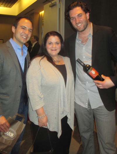 Eric Lee, General Manager of Rooftop, Gansevoort Park Avenue South, Francine Raubvogel, Chief of Staff, Bureau of the Consul General, and Joshua A. Greenstein, Executive VP, Sales and Marketing, Israel Wine Producers Association. Photo by: Joyce brooks/Blacktiemagazine.com
