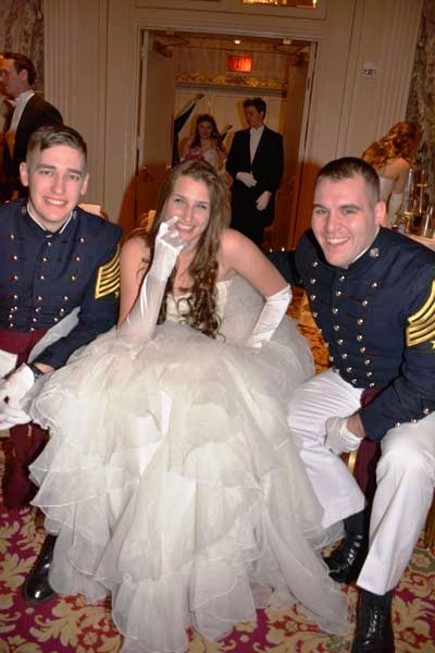 C/LTC Nicholas A. Bailey'15,NUCC, Debutante 2014 Miss Leah Lane representing New York, and C/Maj Tyler L.Brehm'15, NUCC. Photo by: Rose Billings/Blacktiemagazine.com