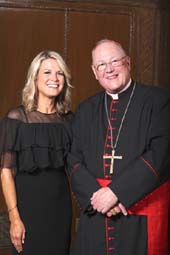 His Eminence, Timothy Michael Cardinal Dolan and Martha MacCallum. Photo by: Matthew Adam Photograph