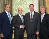 Mitchell E. Rudin, Luncheon Chair; Matthew Van Buren, Honoree; David A. MacDonald, Honoree; John B. Osborn, PAL President.Photo by: Ben Asen